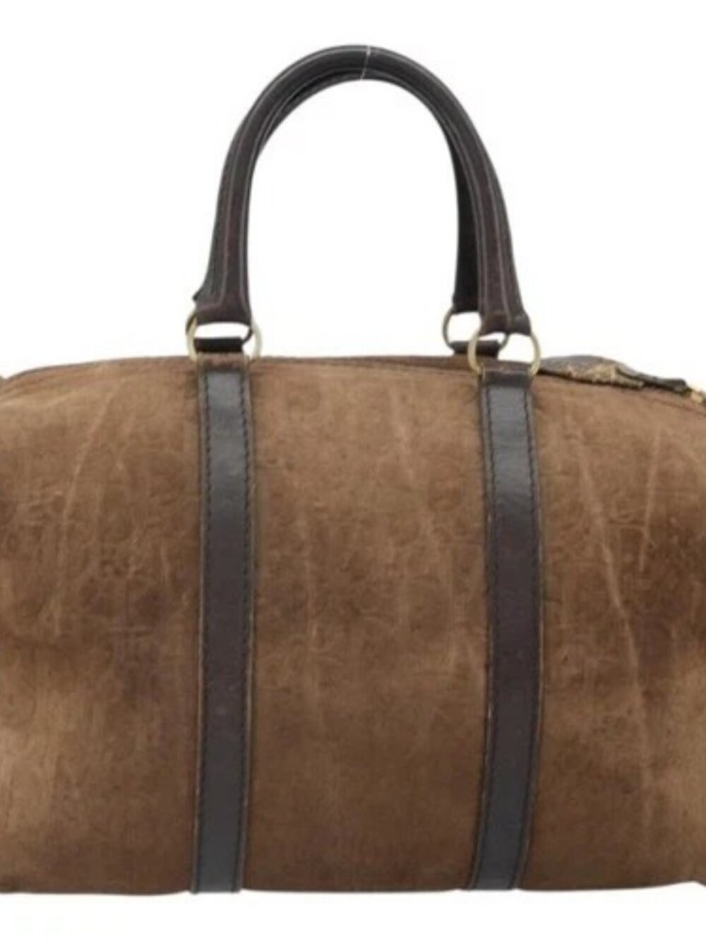 Christian Dior Trotter Canvas Hand Bag Suede Gold Brown Auth 171625 - Picture 2 of 16
